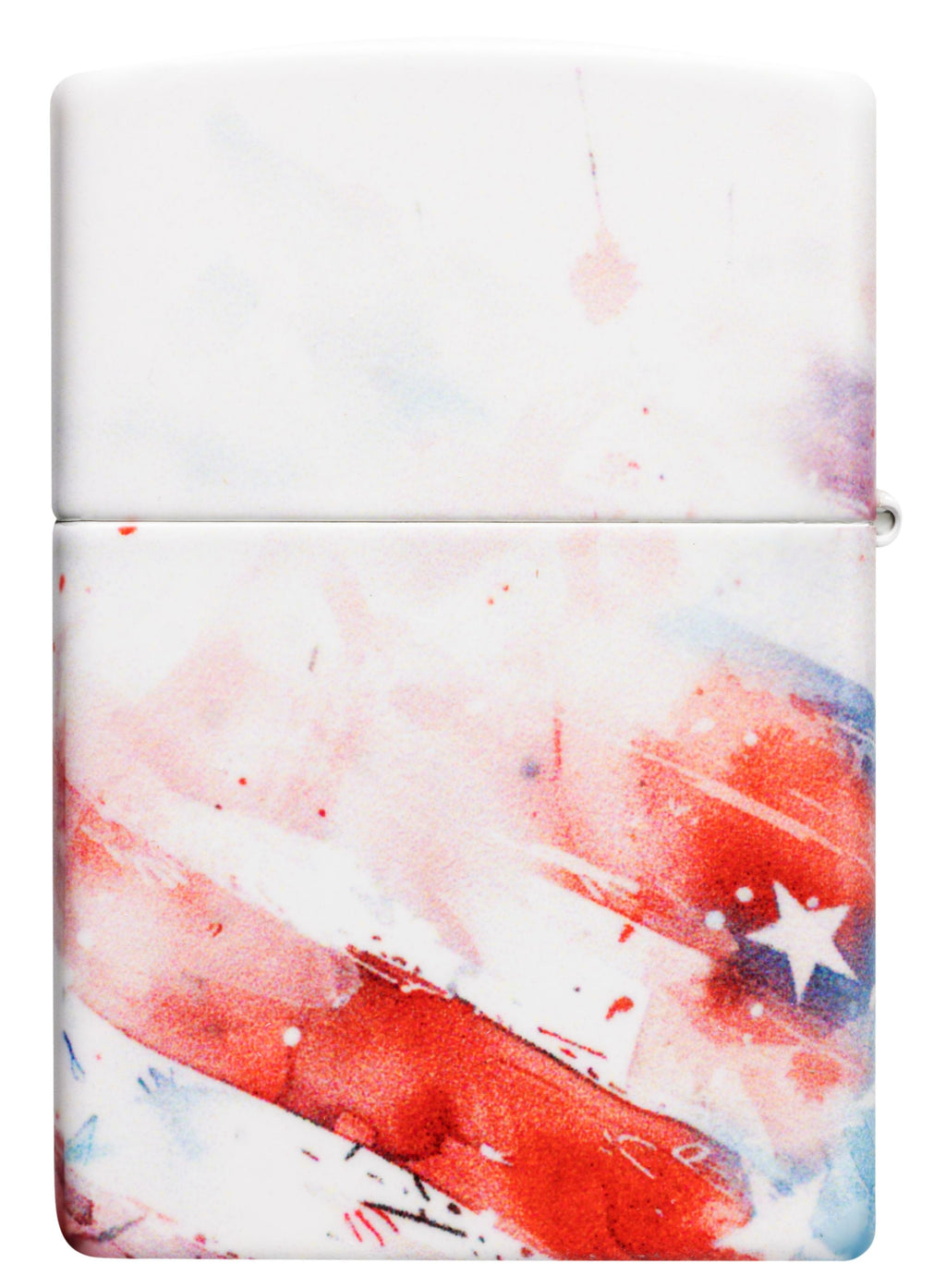 Zippo American Flag Watercolor, 540 White Matte Lighter #47209