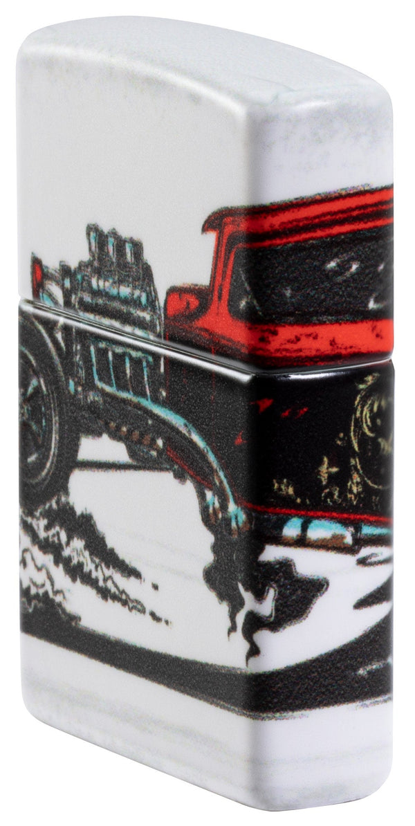 Zippo Classic Hot Rod 540 Design, White Matte Lighter #48660