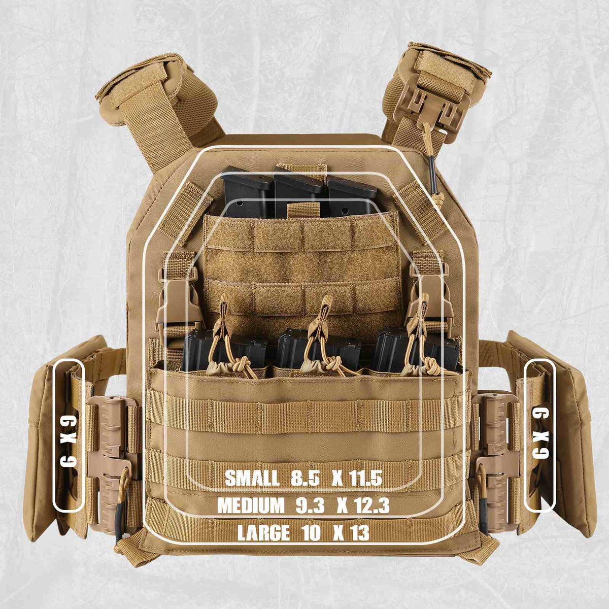 Votagoo Outdoor 1000D Nylon Tactical Combat Tactic Vest Plate Carrier
