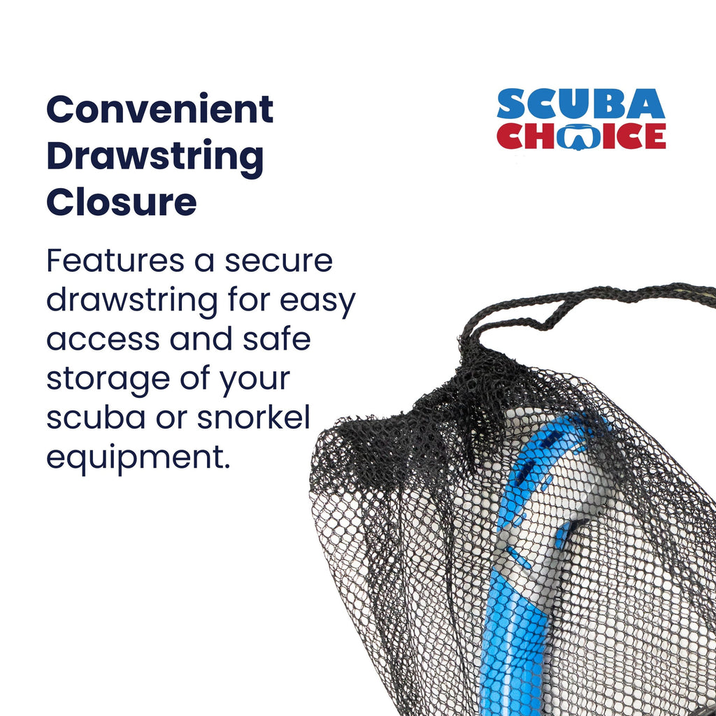 Scuba Choice Diving Snorkeling Drawstring Mesh Bag w/ Red Bar- 19" x 9"