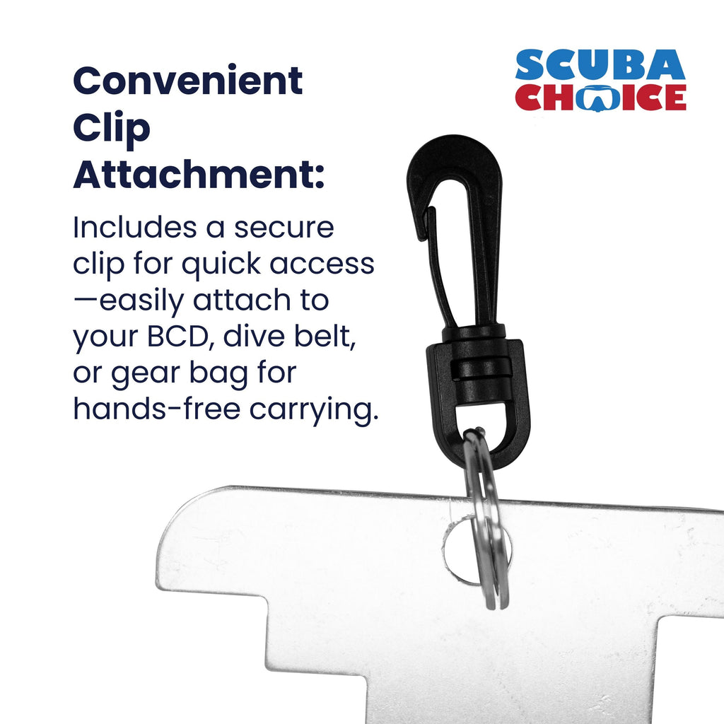 Scuba Diving 9" Aluminum Abalone, Lobster, Clam Gauge with Clip