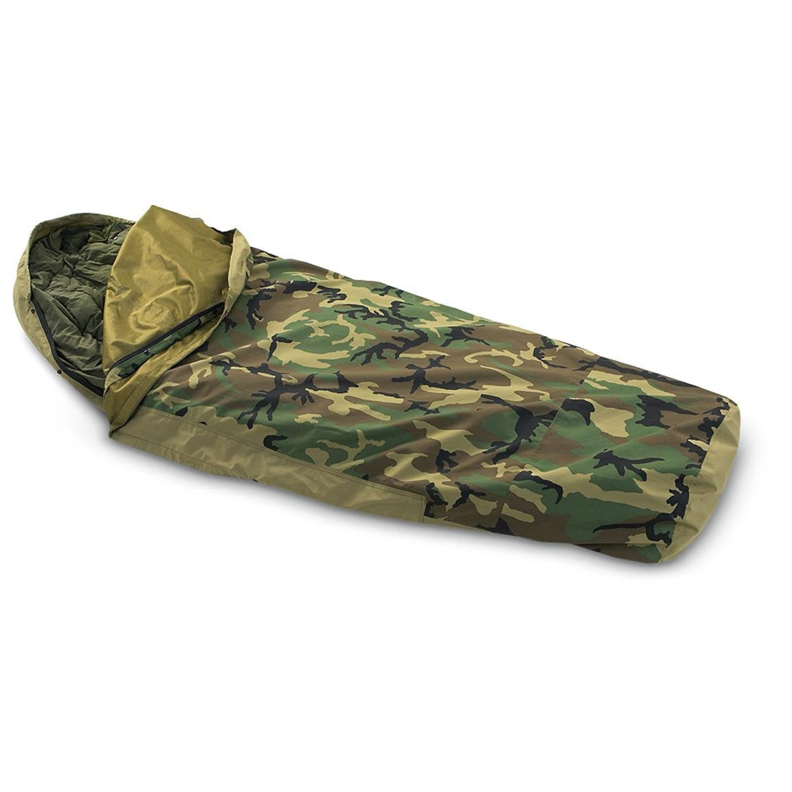 GI 4-Piece Modular Sleep System (MSS)— Woodland Camo, Used - Good Condition