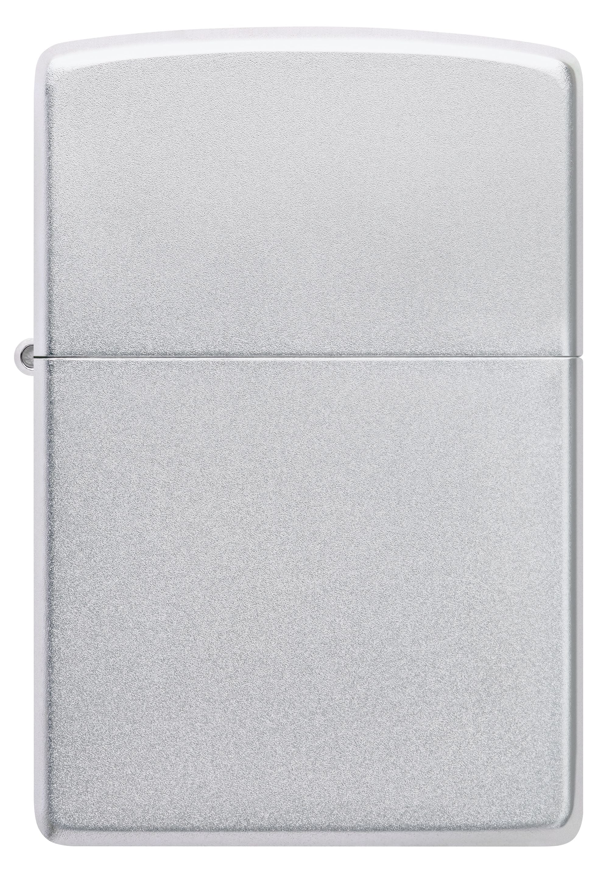 Zippo Satin Chrome Lighter & Black Clip-On Leather Pouch Gift Box Set