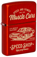 Zippo Retro Muscle Cars Metallic Red Laser Engrave Lighter #48523