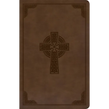 KJV Large Print Personal Size Reference Bible, Brown Celtic Cross Leathertouch - Imitation Leather