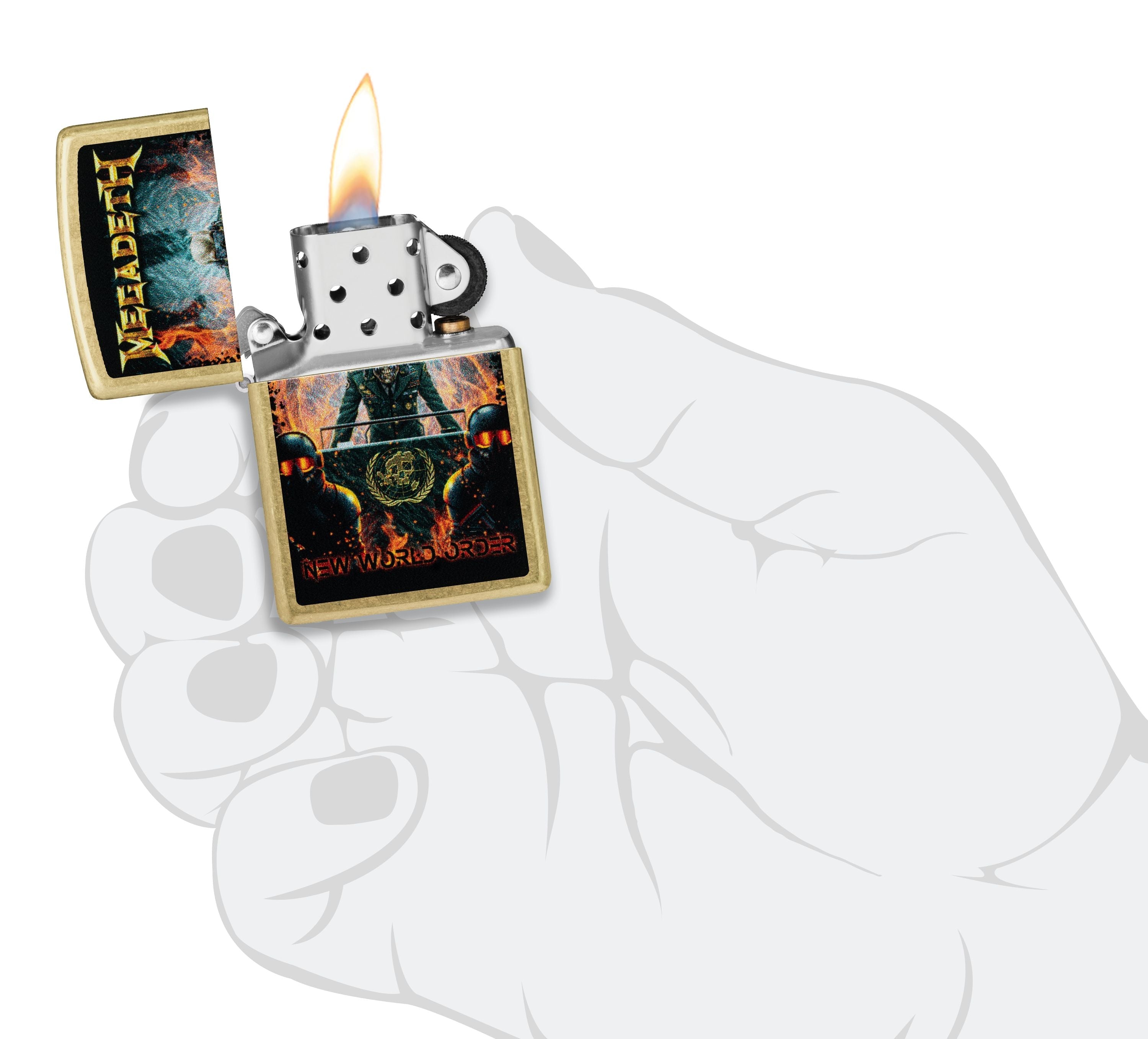 Zippo Megadeth New World Order, Street Brass Lighter #47236