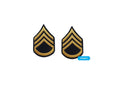 U.S. Army E6 Staff Sergeant Gold on Blue Sew-on - Female (Small)