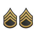 U.S. Army E6 Staff Sergeant Gold on Blue Sew-on - Male (Large) (pair)