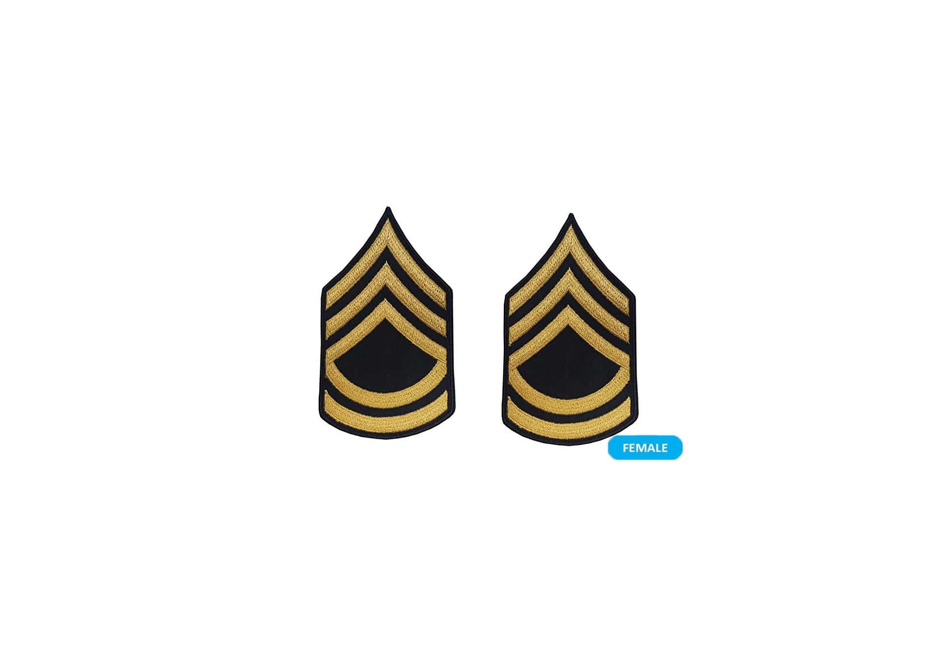U.S. Army E7 Sergeant First Class Gold on Blue Sew-on - Small/Female