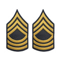 U.S. Army E8 Master Sergeant Gold on Blue Sew-on - Male (Large)