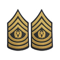 U.S. Army E9 Command Sergeant Major in Gold on Blue Sew-on - Male (Large)