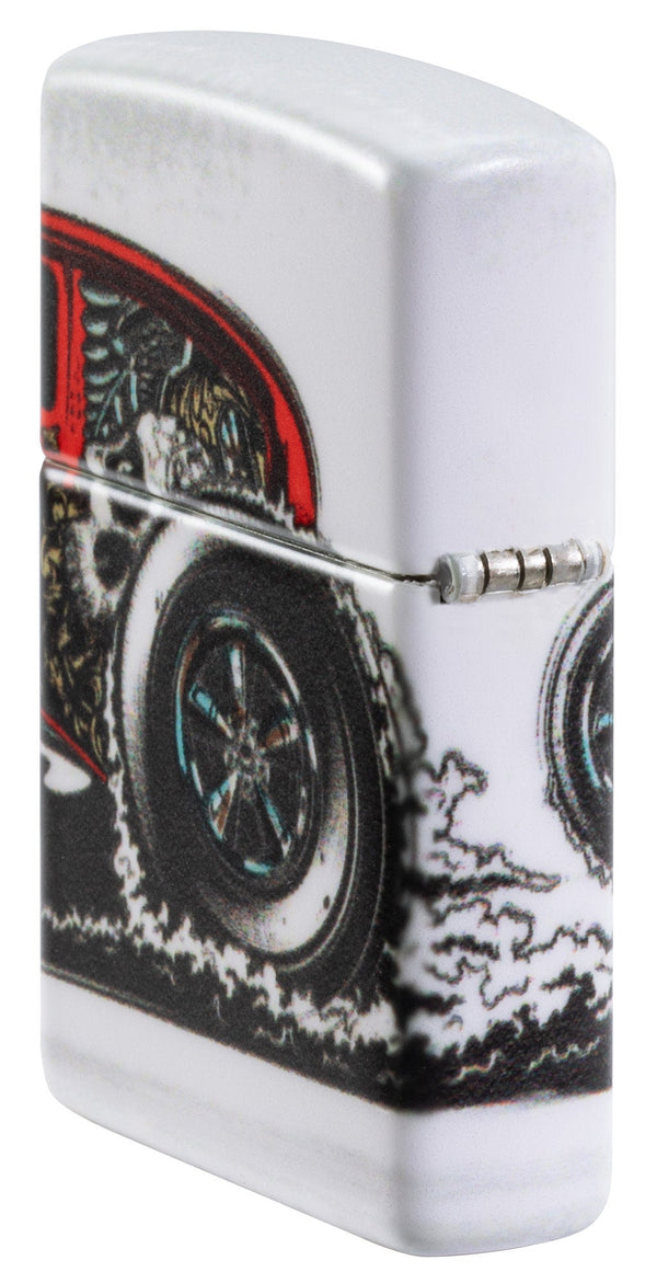 Zippo Classic Hot Rod 540 Design, White Matte Lighter #48660