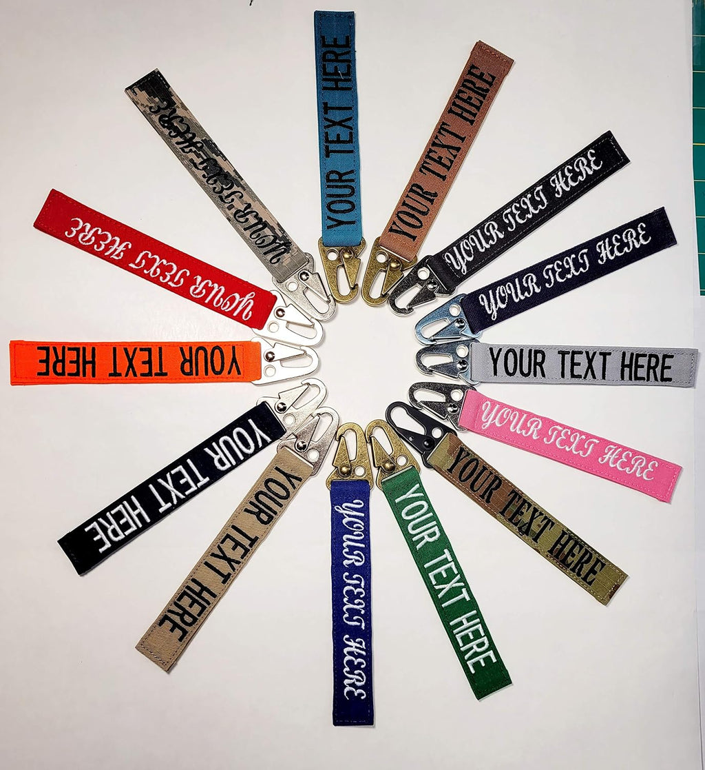 Custom Name Tape Material Embroidered 4.5" Sling Clip Style Luggage Tag