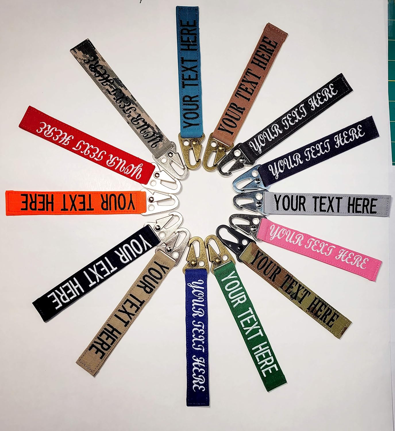 Custom Name Tape Material Embroidered 4.5" Sling Clip Style Luggage Tag