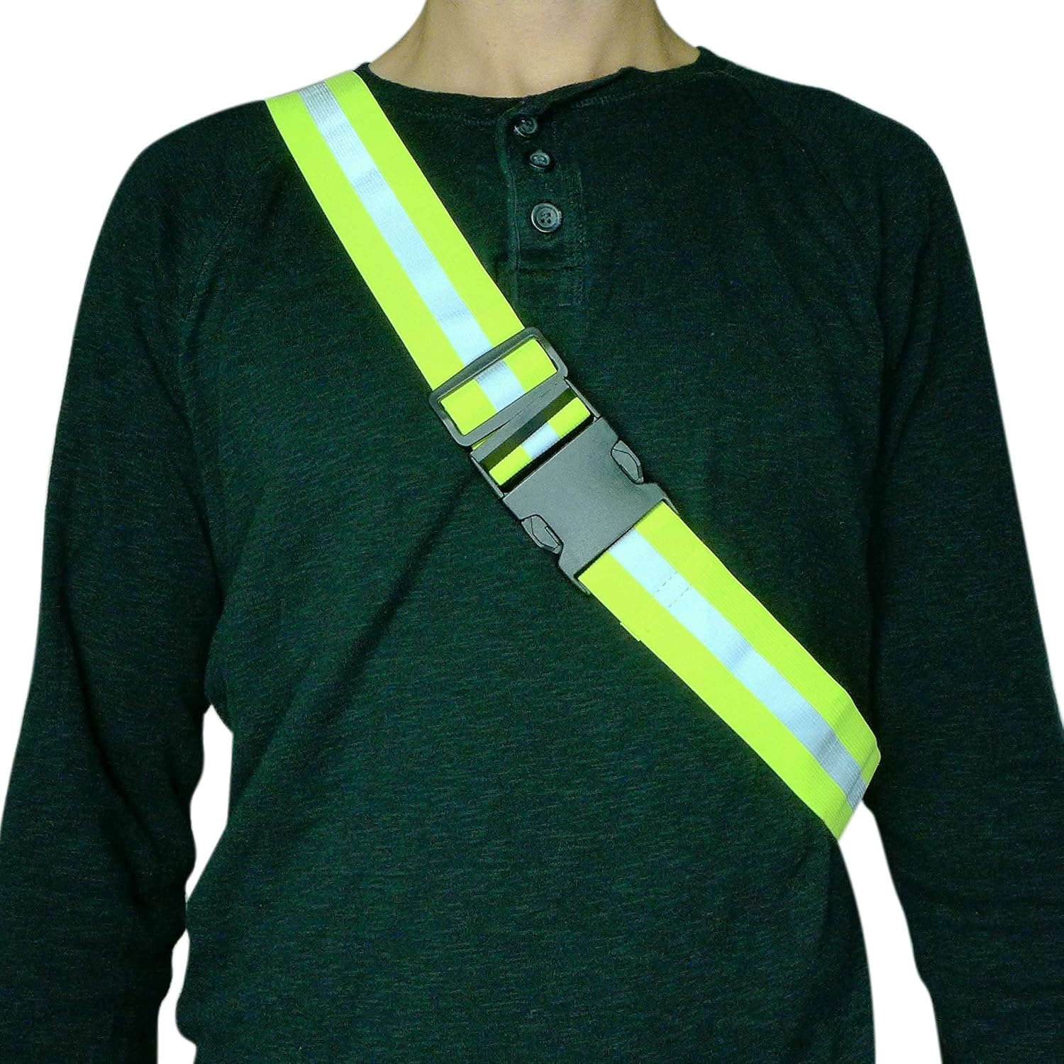 Endura Max Reflectives Reflective Elastic Belt or Sash, Military Heritage Style Glow Belt, Running Walking Motorcycling, Adjustable (Lime Green Ultralight, Regular)