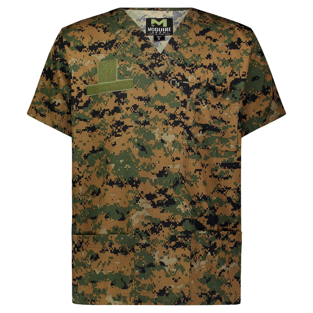M MCGUIRE GEAR Tactical Ripstop Scrub Top – Unisex Scrubs for Nurses, Military, EMS – Medical Scrub Shirt – Made in the USA.