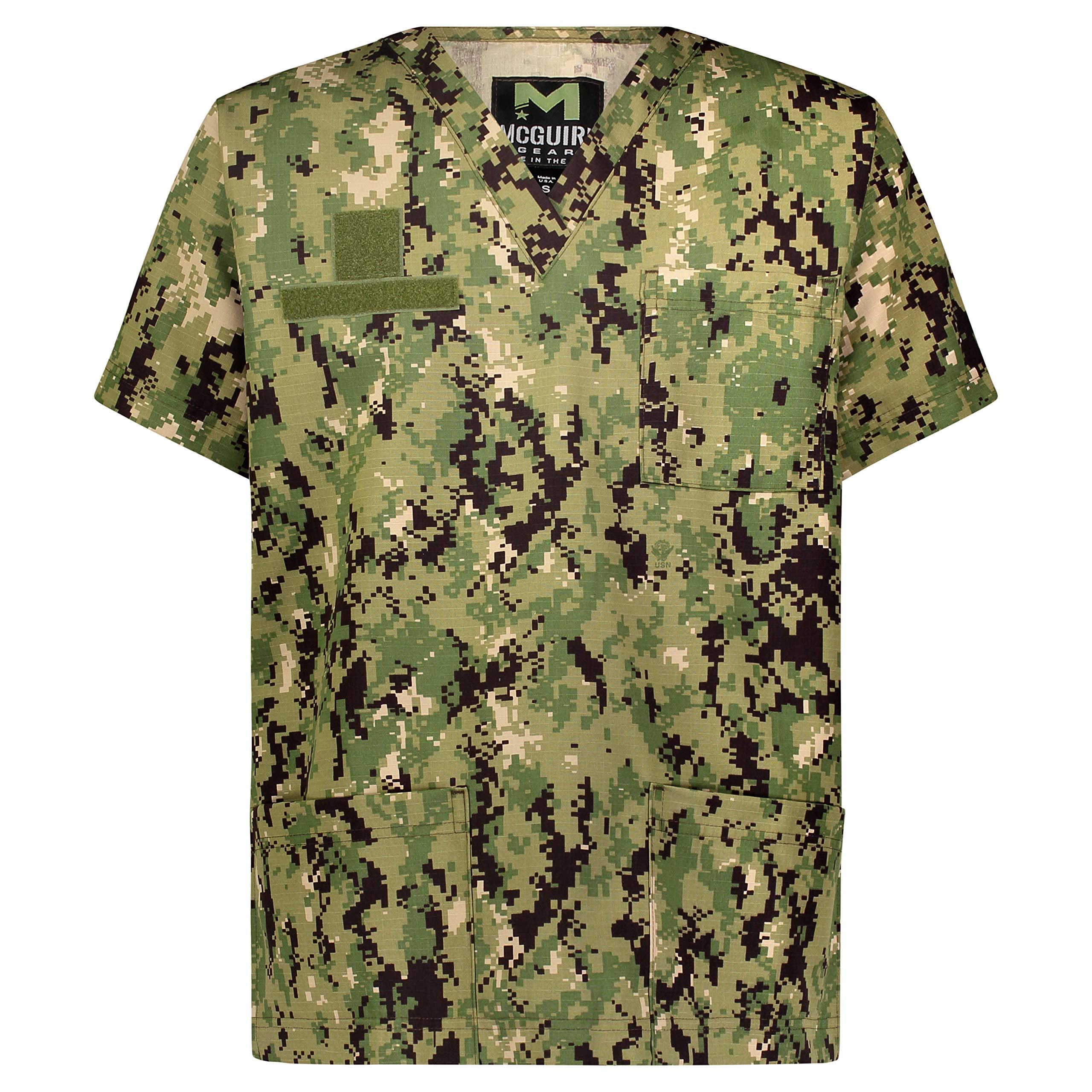 M MCGUIRE GEAR Tactical Ripstop Scrub Top – Unisex Scrubs for Nurses, Military, EMS – Medical Scrub Shirt – Made in the USA.