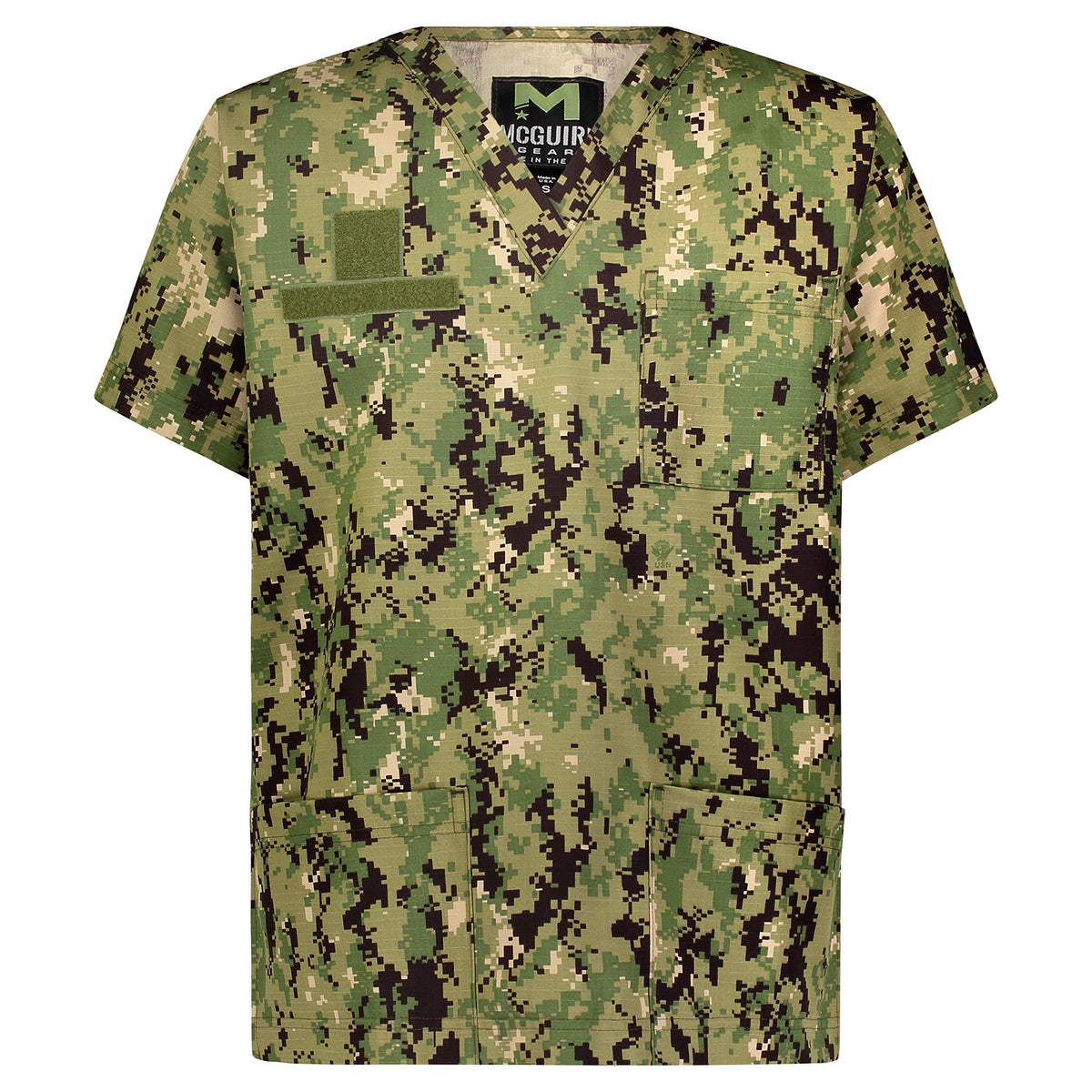 M MCGUIRE GEAR Tactical Ripstop Scrub Top – Unisex Scrubs for Nurses, Military, EMS – Medical Scrub Shirt – Made in the USA.