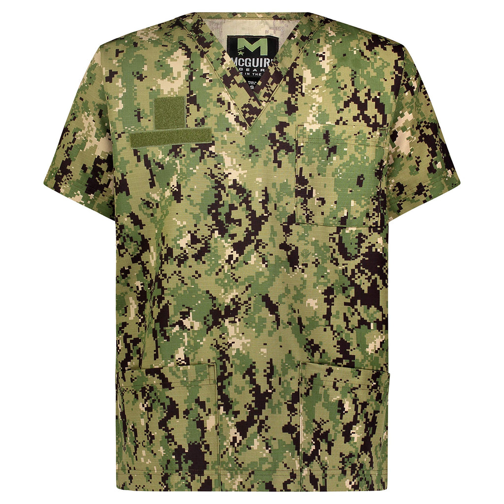 M MCGUIRE GEAR Tactical Ripstop Scrub Top – Unisex Scrubs for Nurses, Military, EMS – Medical Scrub Shirt – Made in the USA.