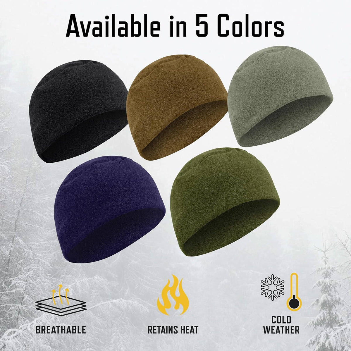 Rothco Polar Fleece Watch Cap - Warm All-Weather Protection Winter Beanie Hat