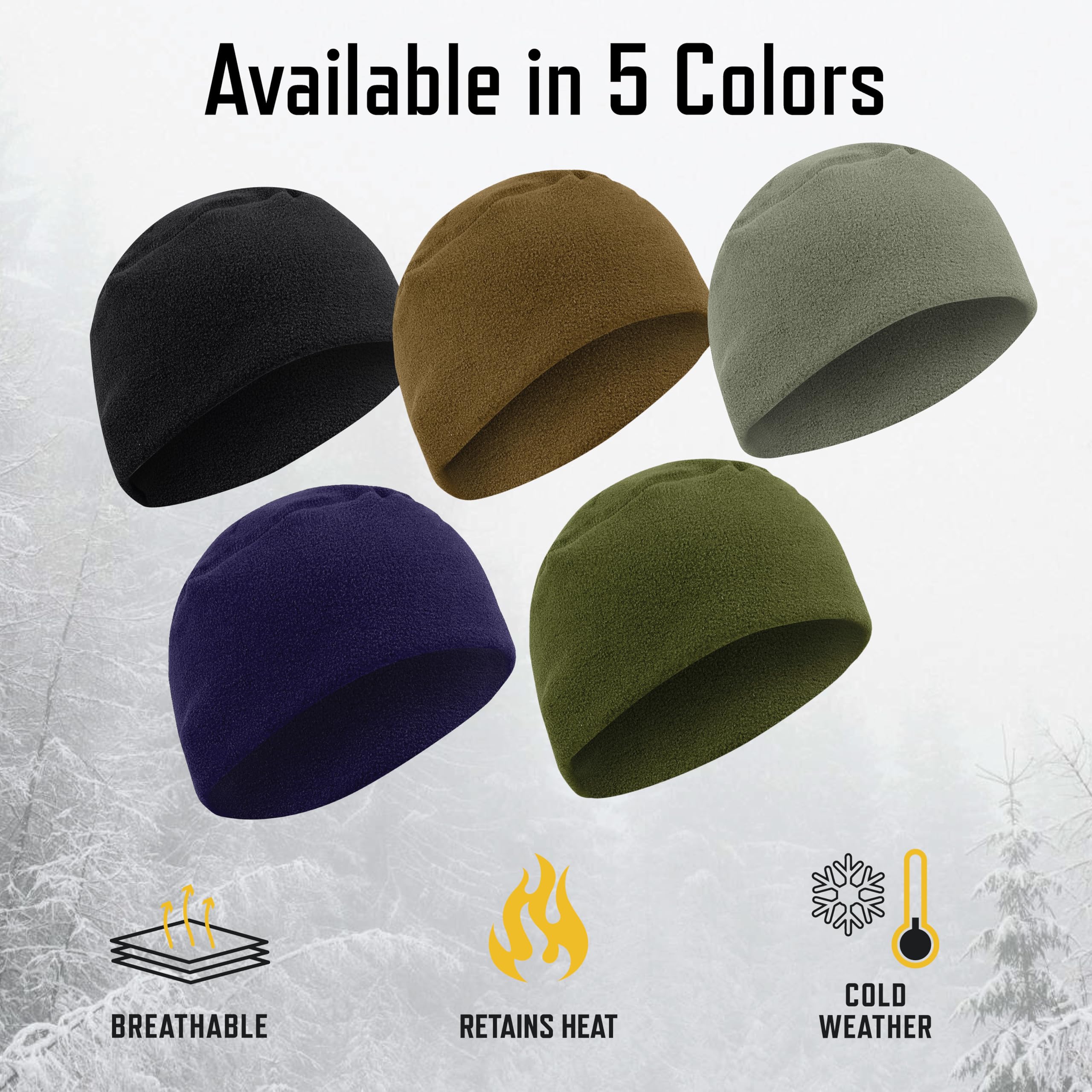 Rothco Polar Fleece Watch Cap - Warm All-Weather Protection Winter Beanie Hat