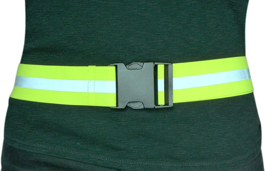 Endura Max Reflectives Reflective Elastic Belt or Sash, Military Heritage Style Glow Belt, Running Walking Motorcycling, Adjustable (Lime Green Ultralight, Regular)