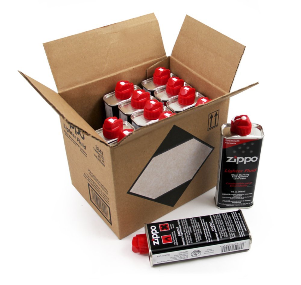 (12 Cans) Zippo Lighter Fluid – 4 oz (118 ml) Each – For All Pocket Lighters #3341