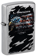 Zippo Buck Wear American Patriot Eagle USA Design, Street Chrome Lighter #48633