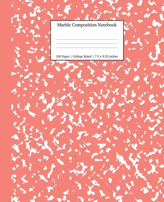 Marble Composition Notebook College Ruled: Coral Pink Marble Notebooks, School Supplies, Notebooks for School - Paperback