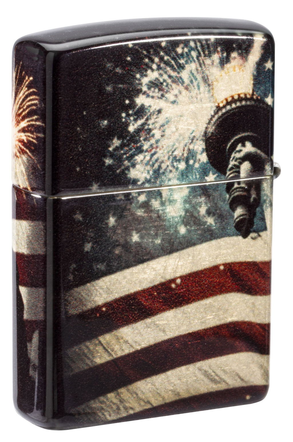Zippo Statue of Liberty Patriotic, 540 Tumbled Brass Lighter #47186