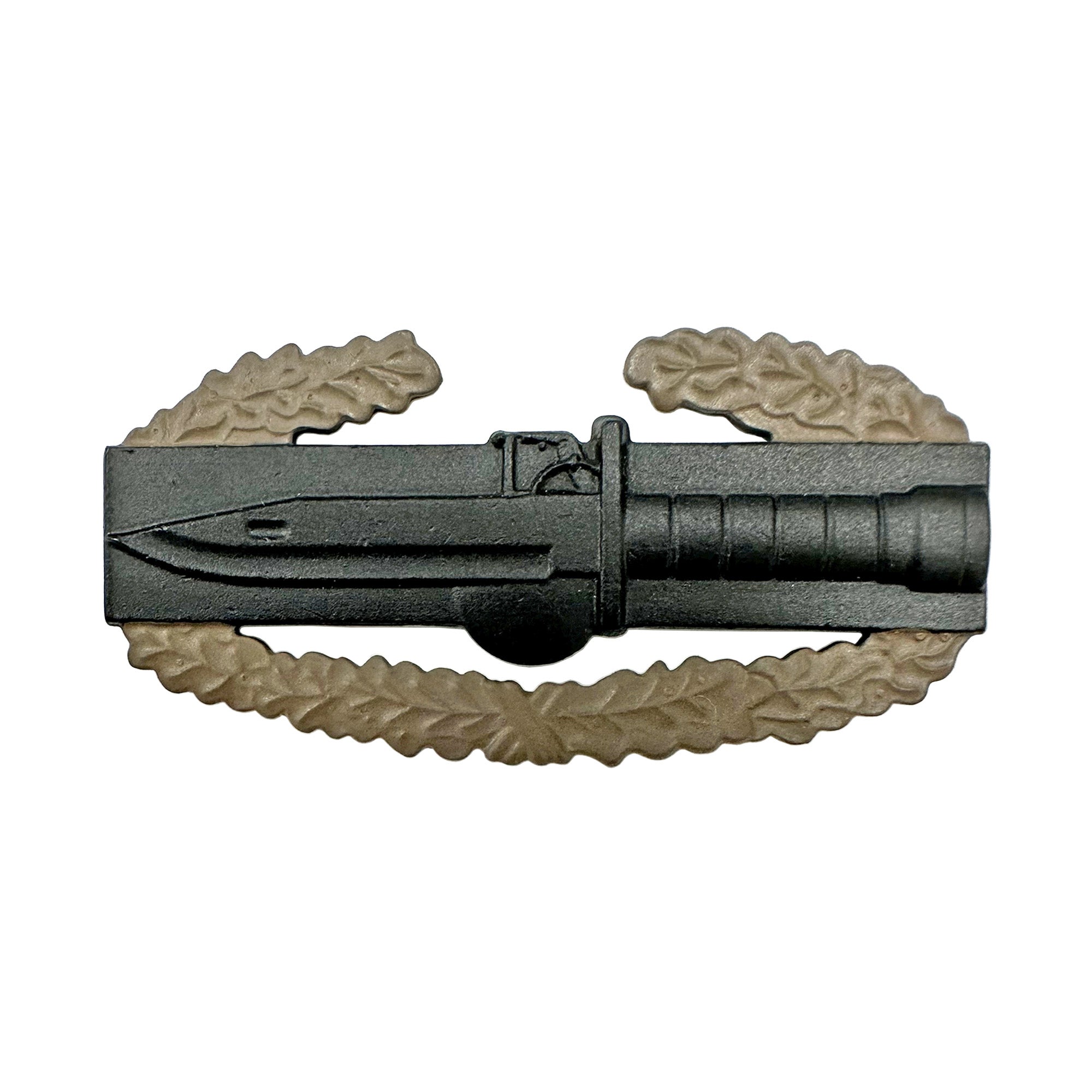 U.S. Army Master Combat Action Badge, 1 AWD Brown Wreath, Full Size Black STA-BRITE Metal