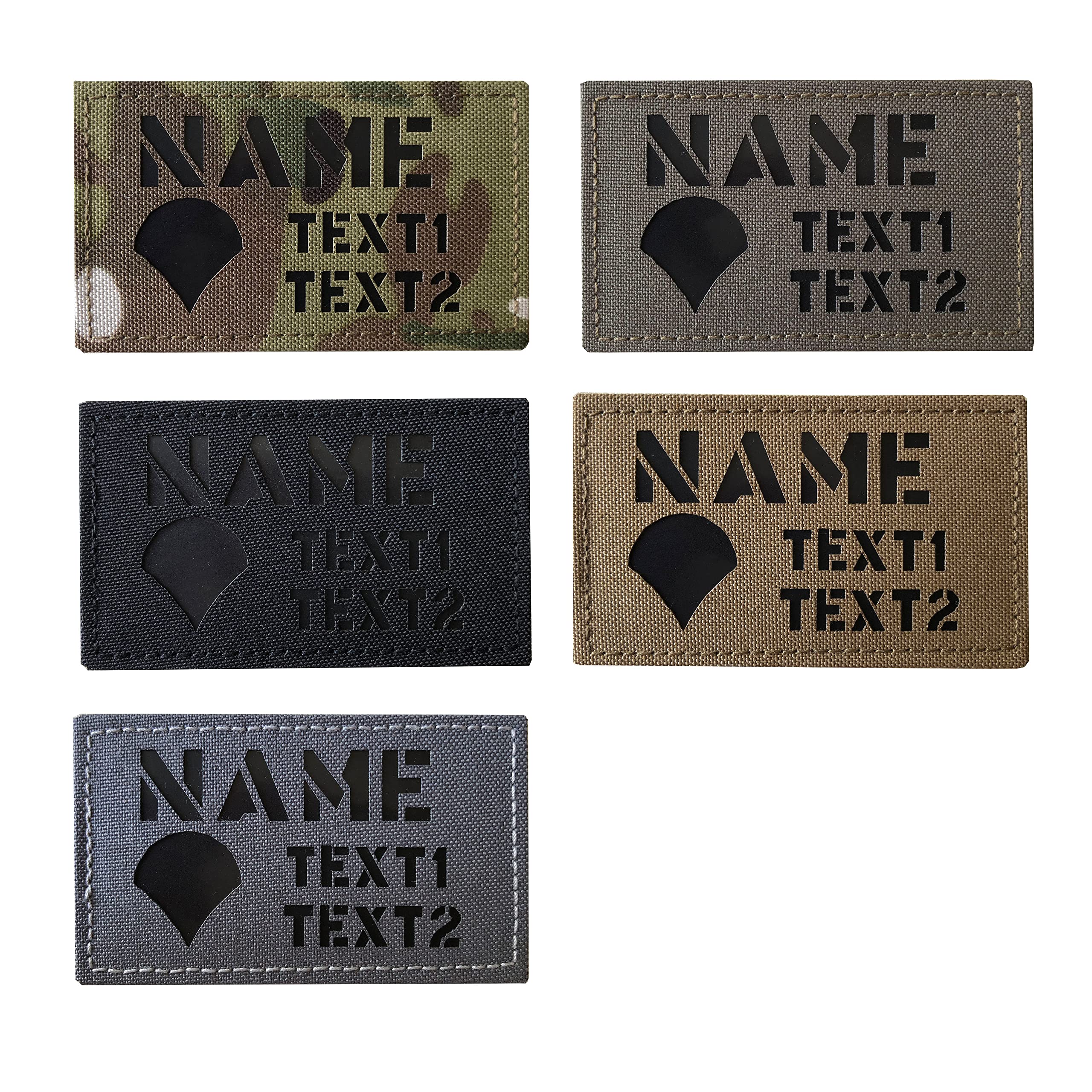 Custom MC Camo IR US Army Rank ID Blood Type Name Tags IR Flag Patch (E5 Sergeant)