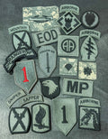 Assorted ACU Patches, Scrolls, Tabs, Ranks, and Badges