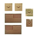 US Air Force Airman First Class Rank and Reverse OCP Spice Brown Flag Bundle