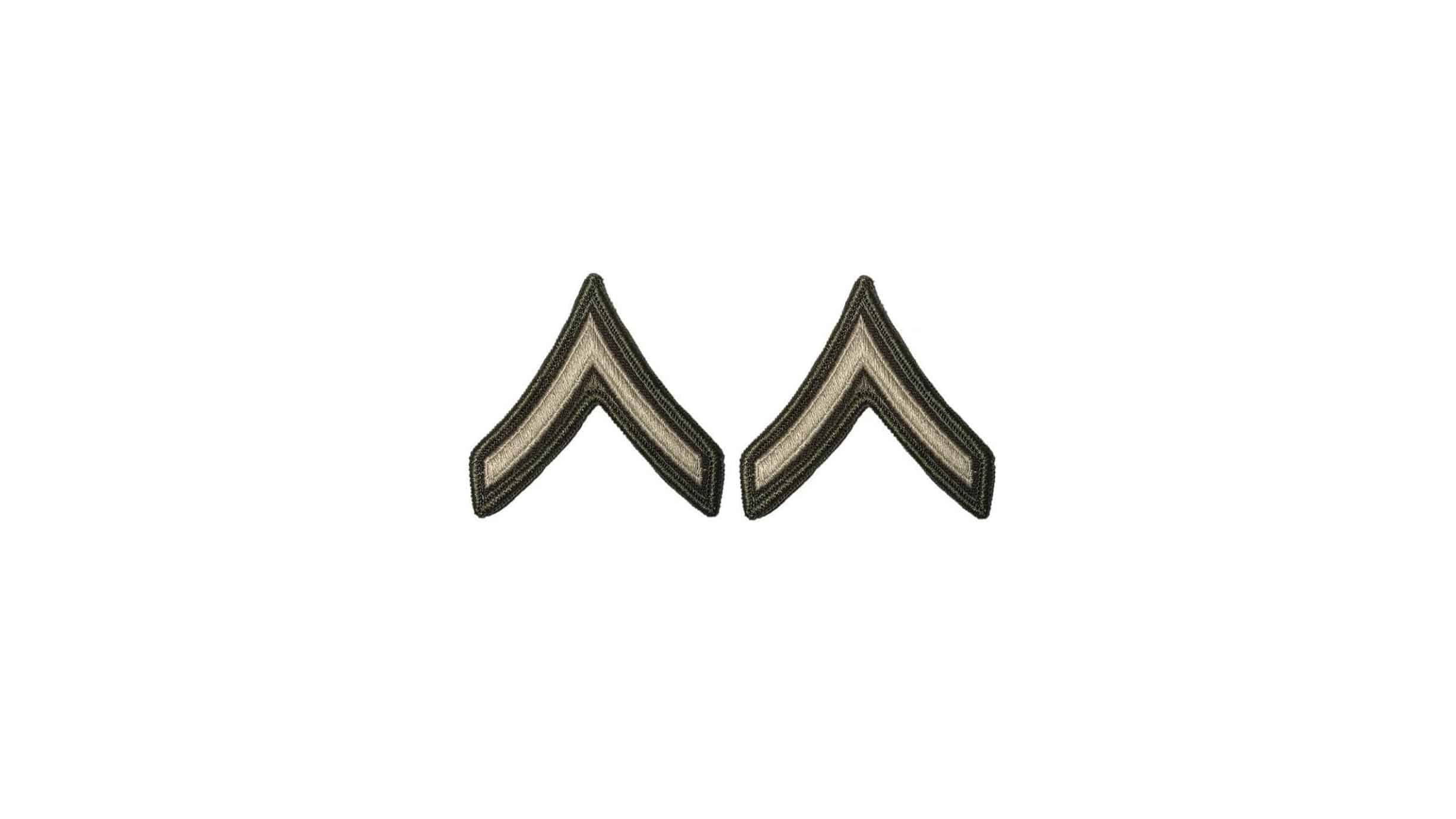 U.S. Army AGSU E-2 Private Chevron sew on rank (Female)