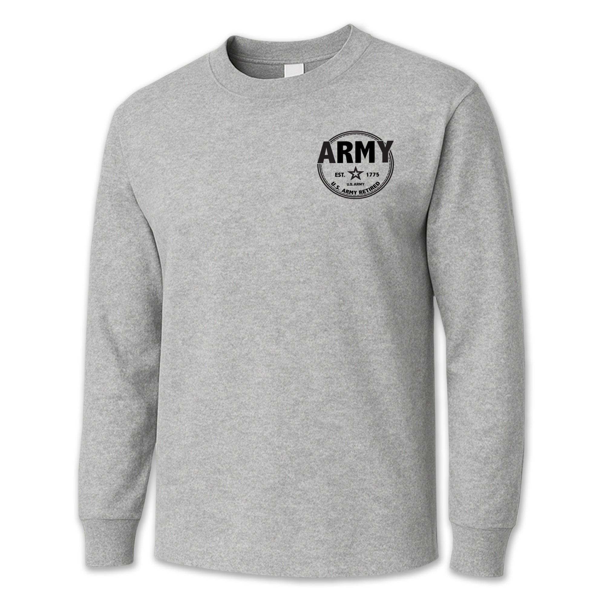 Army Retired Left Chest Long Sleeve T-Shirt