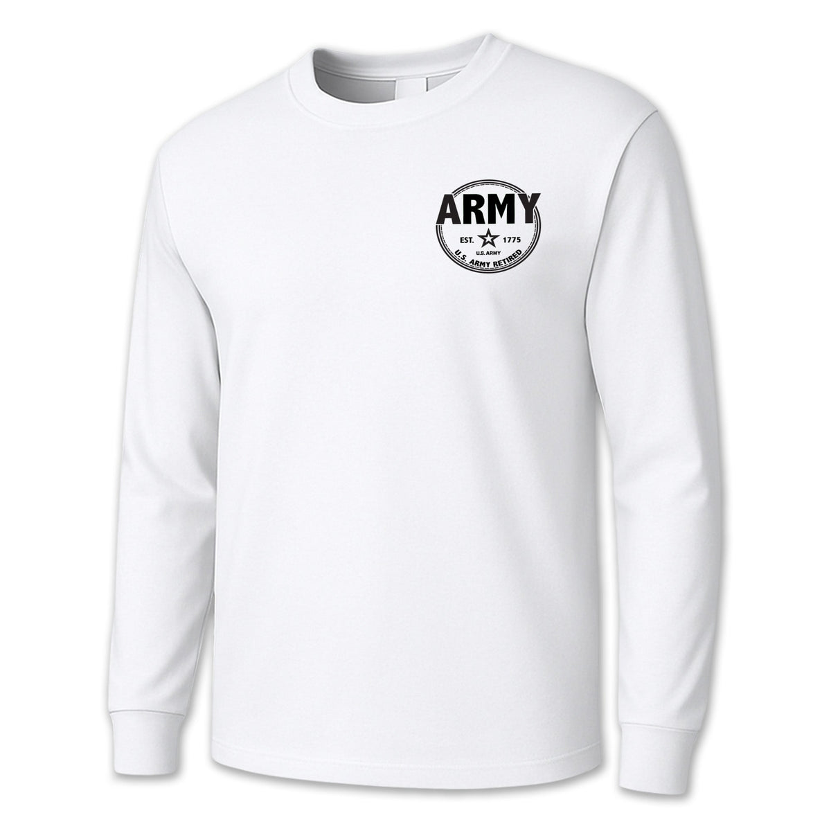 Army Retired Left Chest Long Sleeve T-Shirt