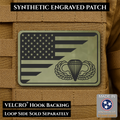 Army Airborne American Flag Morale Patch, 2x3" | Made in USA | VELCRO® Brand Hook Backing
