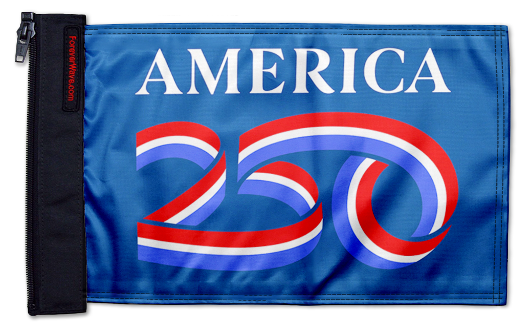 America 250 12"x18" Forever Wave Flag for Jeep Gladiator JT