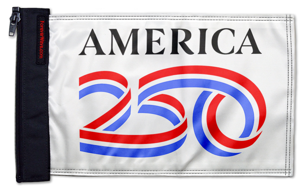 America 250 12"x18" Forever Wave Flag for Jeep Wrangler JLU 4-Door 2018-Present