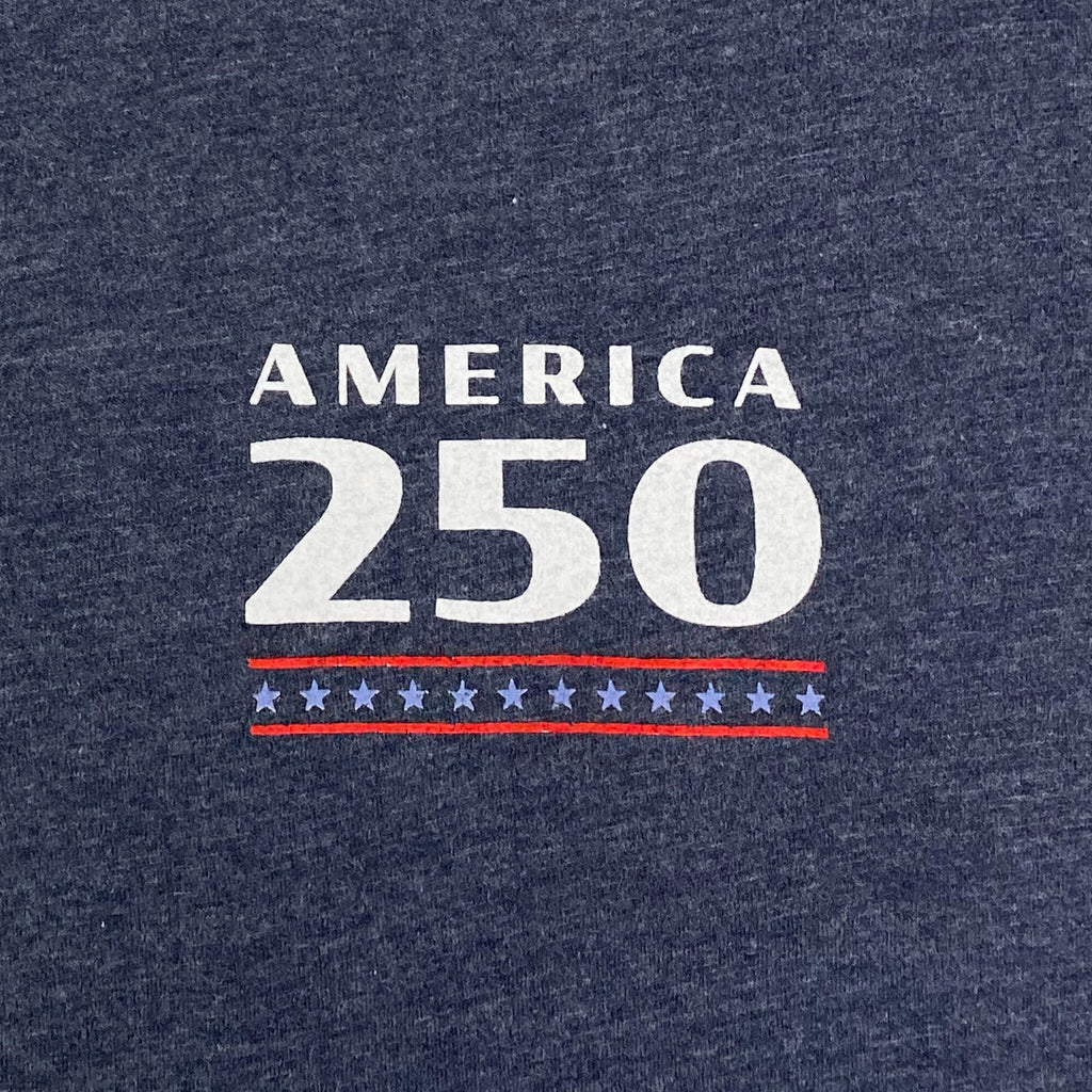 America's 250th Years of Freedom Flag Long Sleeve T-Shirt (Vintage Navy)