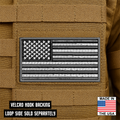 Gray Tactical American Flag Patch | Made in USA | VELCRO® Brand Hook Backing