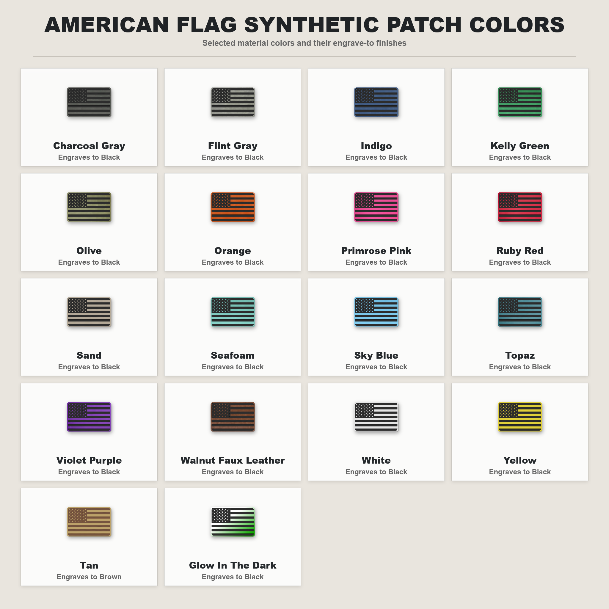 Tactical Synthetic American Flag Patch, 2x3" | Made in USA | VELCRO® Brand Hook Backing
