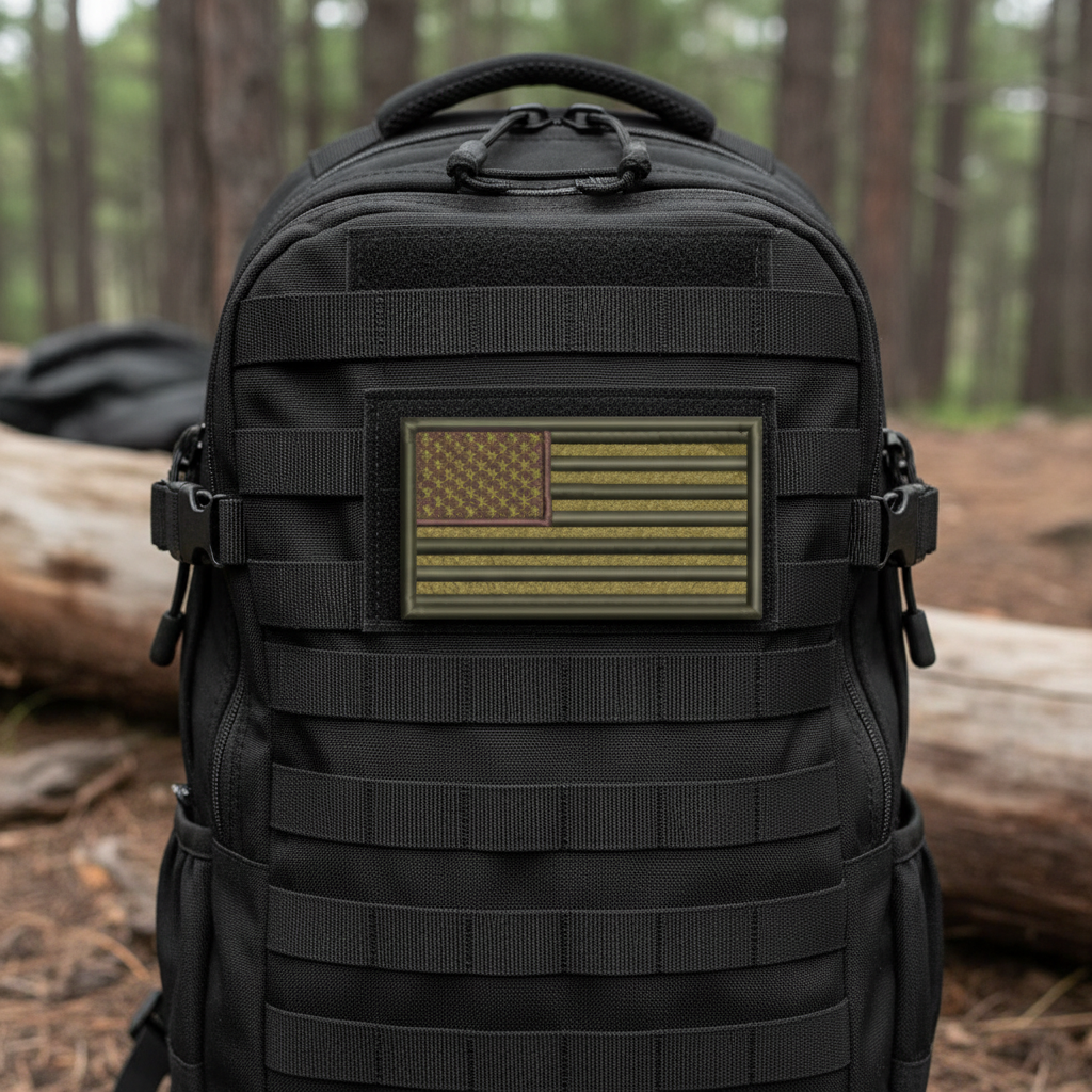 Subdued FDE Tactical American Flag Patch | Made in USA | VELCRO® Brand Hook Backing