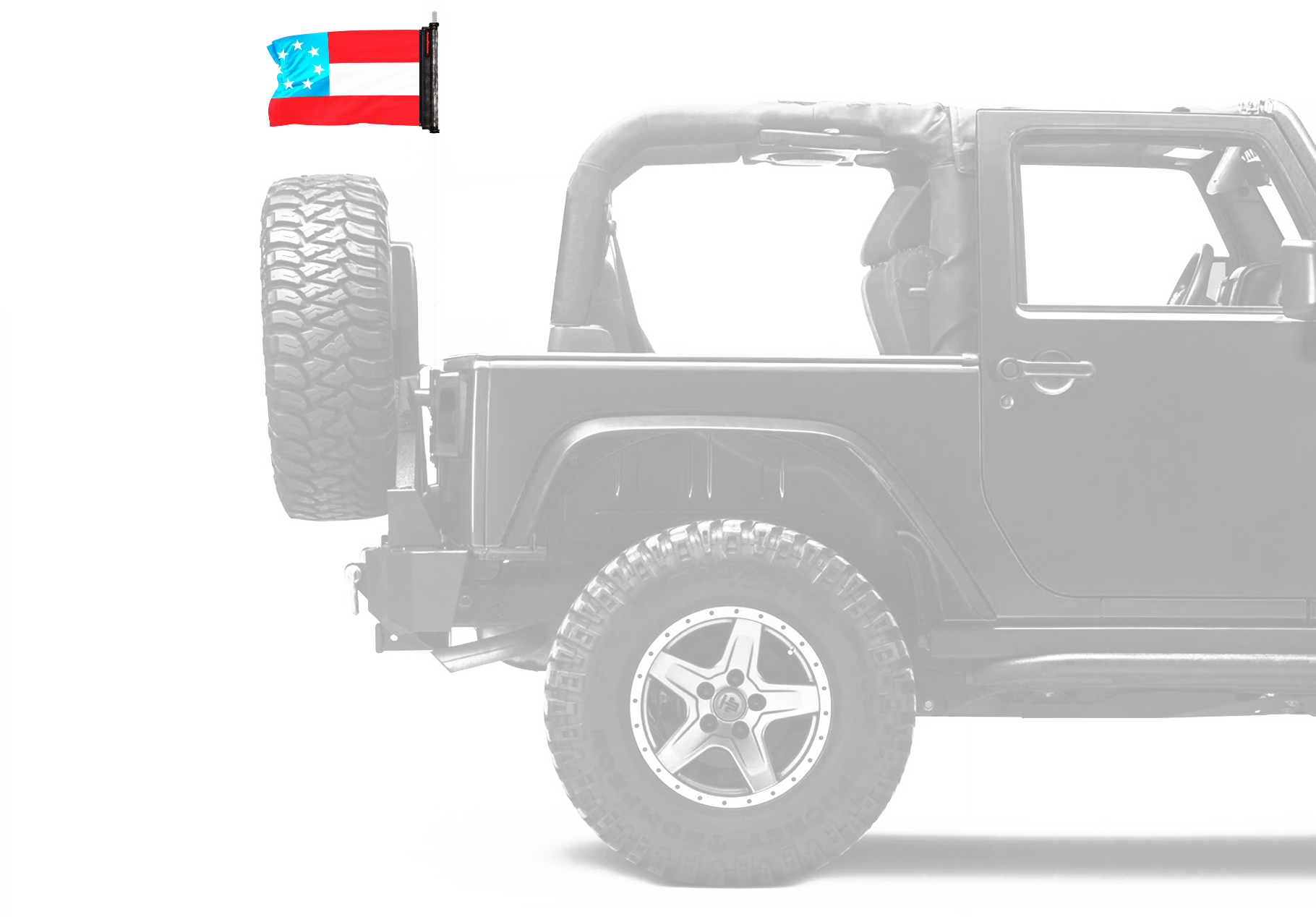 1st Confederate 7 Star 12"x18" Forever Wave Flag for Jeep Wrangler TJ 1996-2006