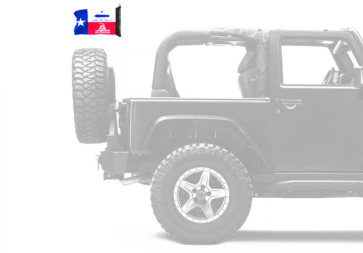 State Flag Texas Don't Tread 12"x18" Forever Wave Flag for Jeep Wrangler JL 2-Door 2018-Present