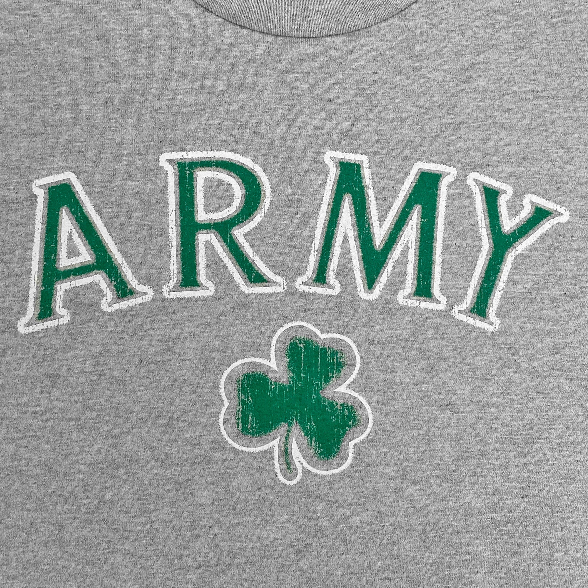 Army Distressed Shamrock T-Shirt (Grey)