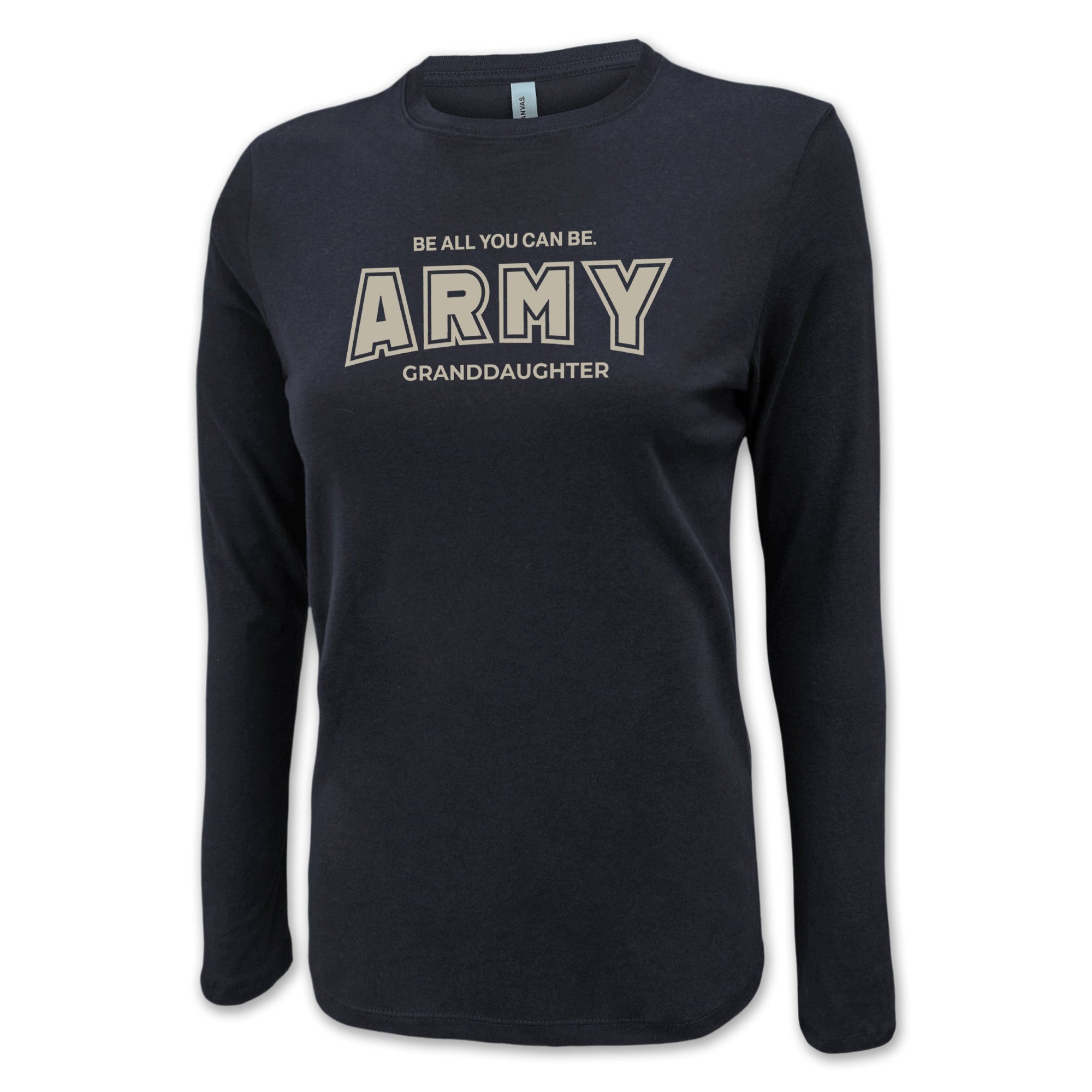 Army Granddaughter Ladies Long Sleeve T-Shirt (Black)