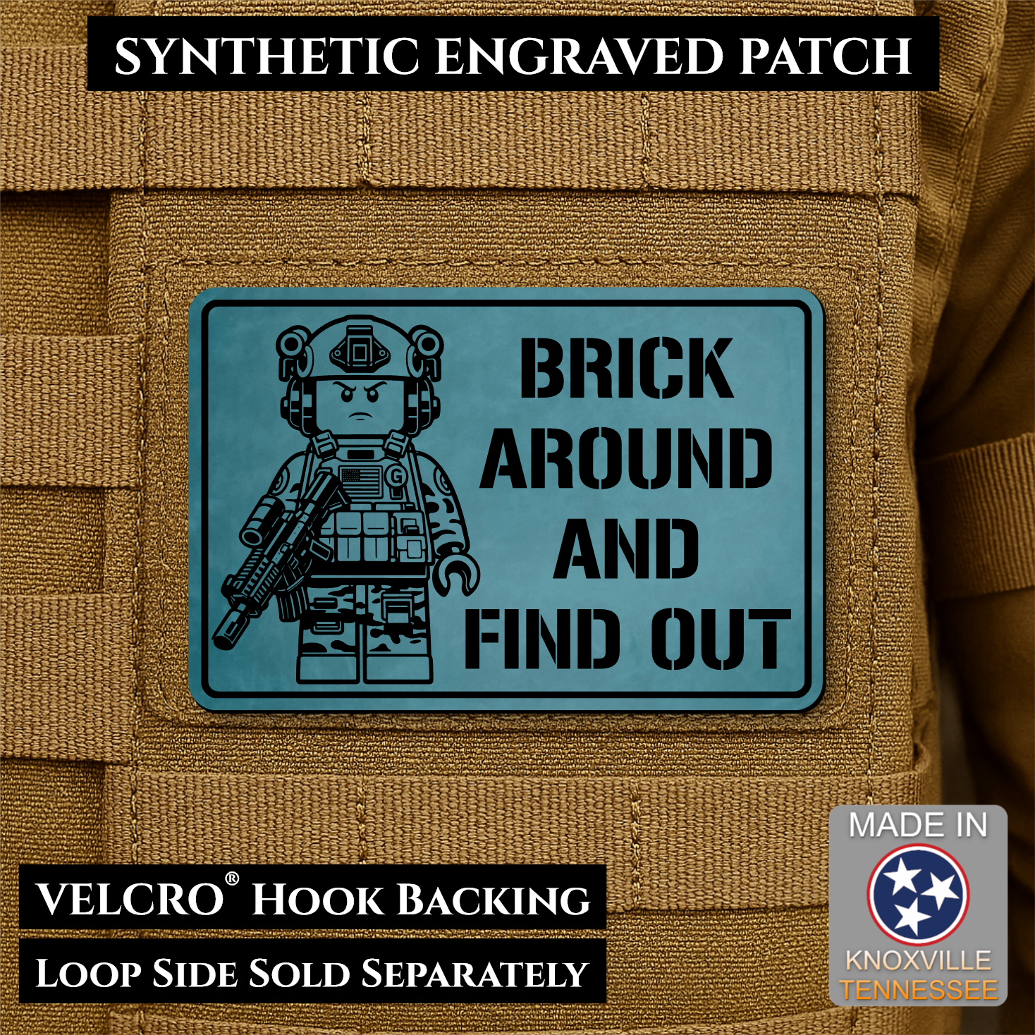 Brick Around & Find Out Funny Morale Patch | Made in USA | VELCRO® Brand Hook Backing