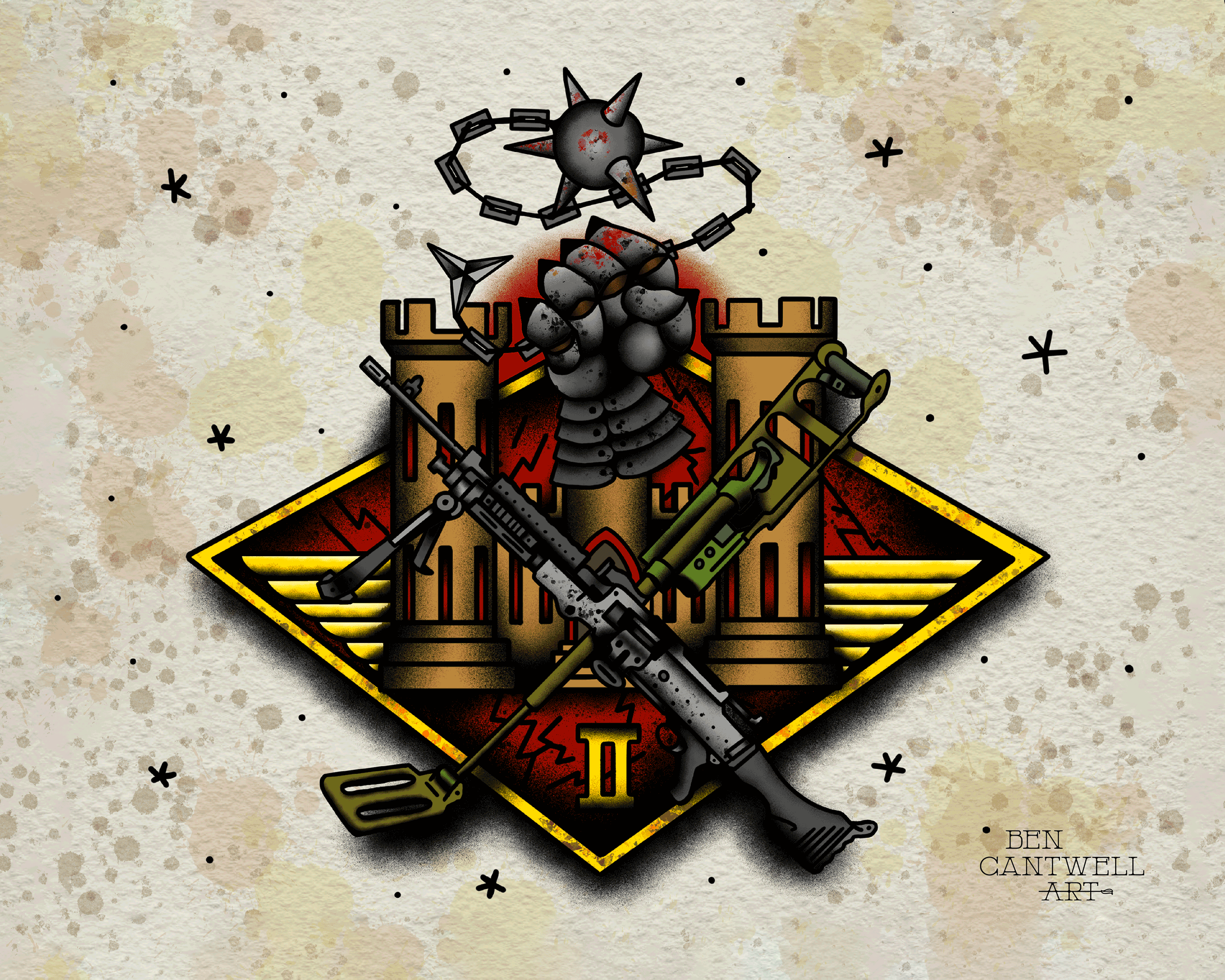 Engineer Castle, Mace, 240 Machine Gun, and CMD Metal Detector